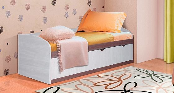 Кровать-8 "Фант" с тремя ящиками детская (ЛДСП) Цвет: Ясень Анкор темный/Ясень Анкор светлый