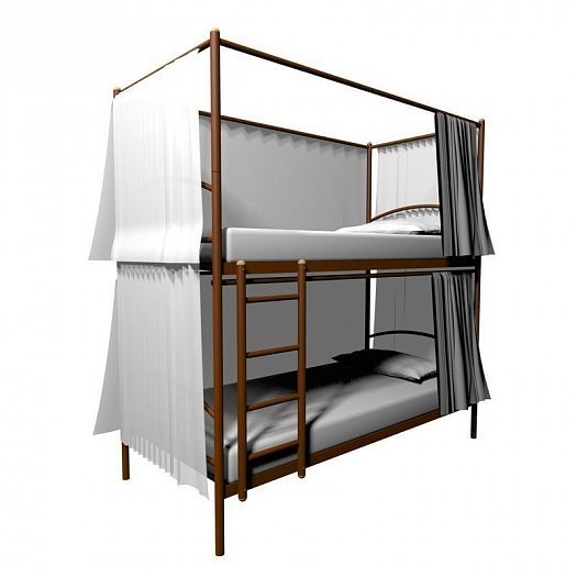 Конструкция для штор к кровати "Хостел Duo" 900 мм 3х сторонняя - Цвет: Коричневый