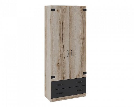 Шкаф для одежды комбинированный "Окланд" ТД-324.07.22 - Цвет: Дуб Делано/Фон Черный