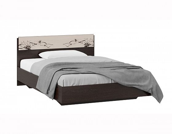 Кровать "Мишель" 1400 мм - Цвет: Венге Цаво/Дуб Белфорт с рисунком