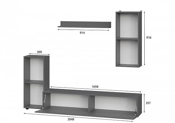 Мебель для гостиной "МГС 10" (NN-Мебель) - Размеры