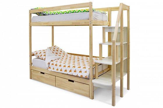 Детская двухъярусная кровать "Svogen натура" - Детская двухярусная кровать "Svogen натура", ящики