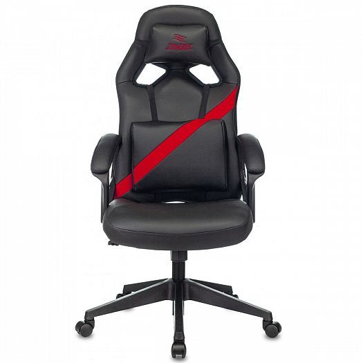 Кресло игровое "Zombie DRIVER" - Черный/Красный (Экокожа)