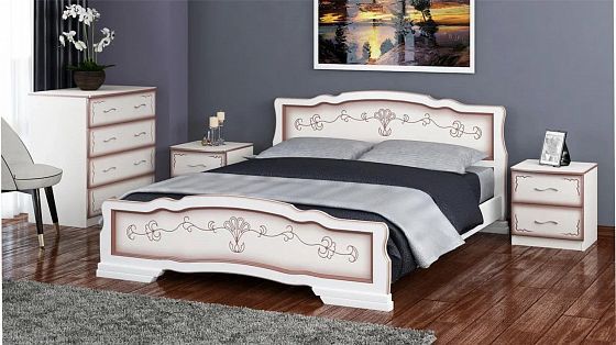 Кровать "Карина-6" 900 мм (ламели) - Кровать "Карина-6" 900 мм (ламели), Цвет: Дуб молочный с тониро