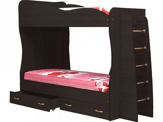 Кровать детская двухъярусная "Юниор-1" - Кровать детская двухъярусная "Юниор-1", Цвет: Венге