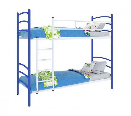 Кровать двухъярусная "Милана Duo" 900 мм Левая (ламели) - Цвет: Синий