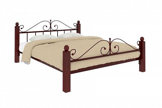 Кровать "Диана Lux Plus" 1800 мм (ламели) - Цвет: Коричневый/Коричневый (дерево)