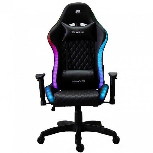 Кресло игровое "UT-C1583L с RGB светом" - Черный (Экокожа)