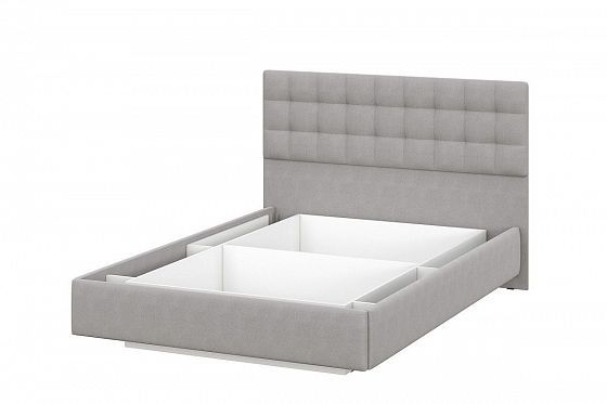Кровать двойная №2 универсальная 1400 мм Серия 2  - Цвет: Белый/Серый (квадрат)