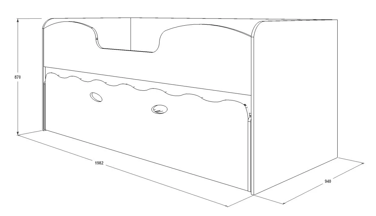 Детская выдвижная кровать омега 11